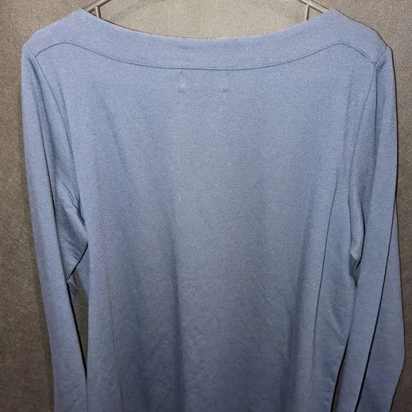 Rafaella Blue Fitted 3/4 Sleeve Blouse - Picture 4 of 4
